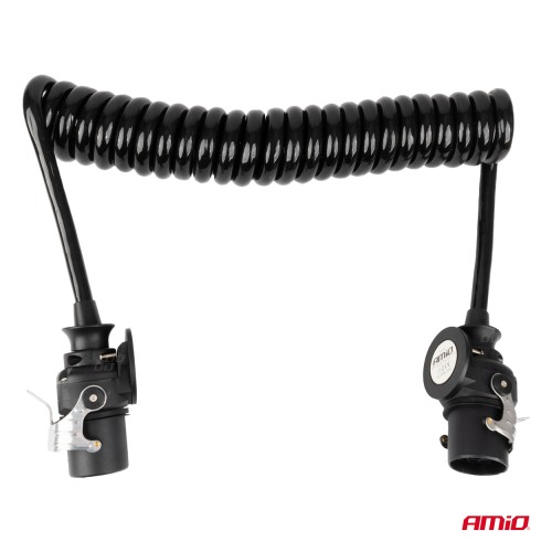 AMiO – Σπιράλ Καλώδιο Ρεύματος Τρέιλερ 2x15 PIN 24V 5m, Αδιάλειπτη Παροχή και Κορυφαία Αντοχή σε Συνεχείς Καταπονήσεις – 1 Τεμ. (04382/AM)