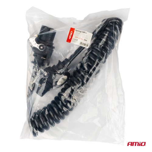 AMiO – Σπιράλ Καλώδιο Ρεύματος Τρέιλερ 2x15 PIN 24V 5m, Αδιάλειπτη Παροχή και Κορυφαία Αντοχή σε Συνεχείς Καταπονήσεις – 1 Τεμ. (04382/AM)