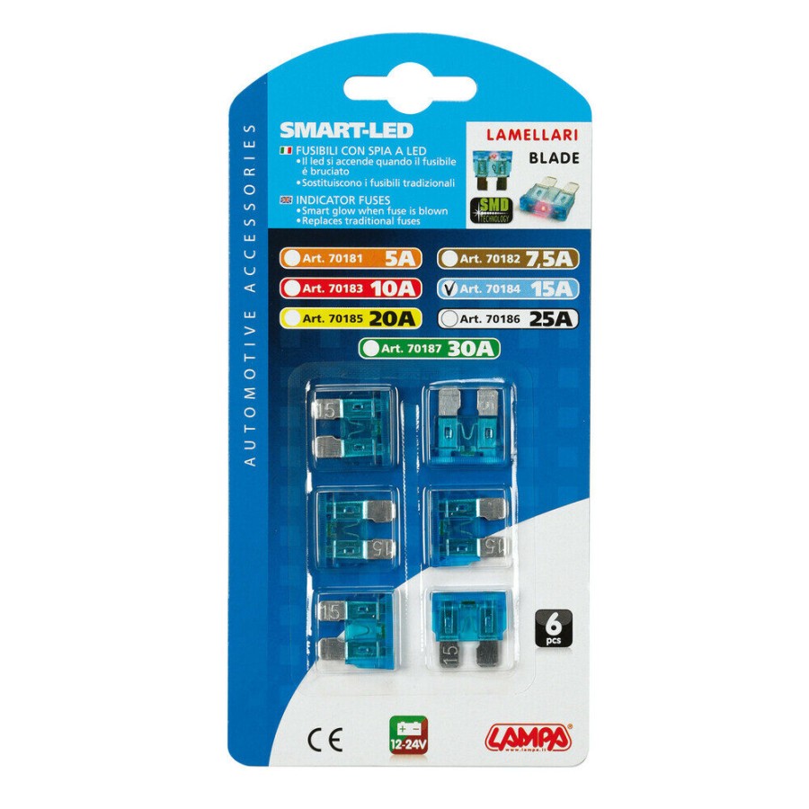 Ασφάλειες 15A 12/24V SMART-LED 6τεμ.