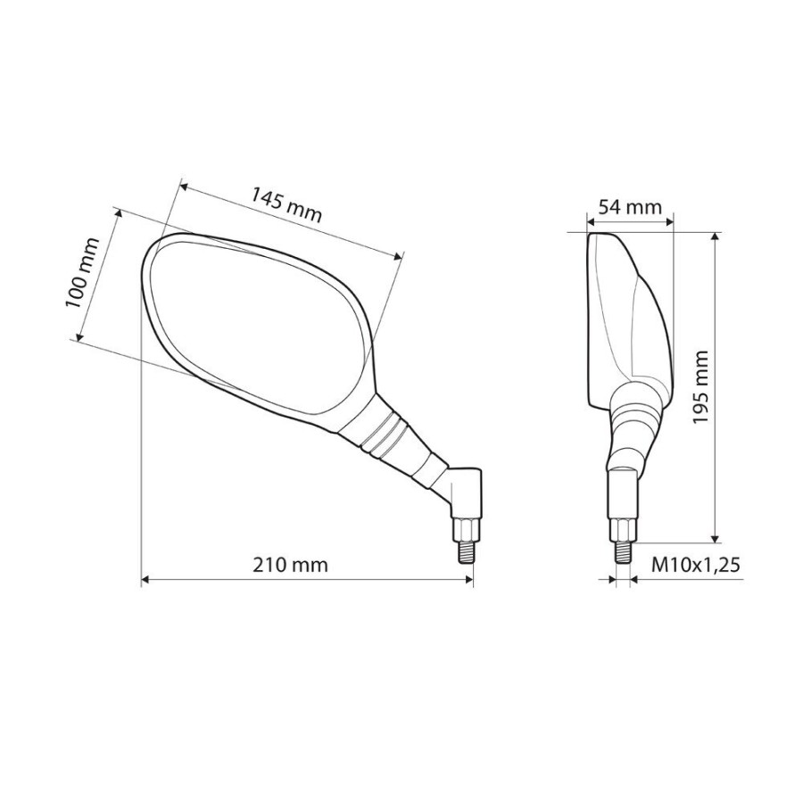 Καθρέπτες Μηχανής Horizon Evo M10X1,25 2τεμ.