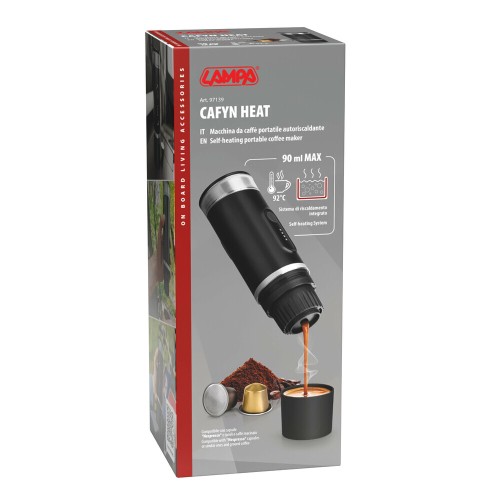 Lampa – Φορητή Μηχανή Espresso 15 Bar Cafyn Heat USB-C με Θέρμανση Νερού &amp; Συμβατότητα Νεσπρέσο/Αλεσμένου, απολαύστε αυθεντικό καφέ παντού – 1 Τεμ. (L.9713.9)