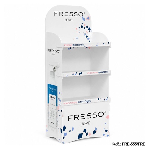 Fresso - Μεγάλο Επιδαπέδιο Σταντ Προβολής Fresso Home σε Διαστάσεις 205x64x37 cm από Κόντρα Πλακέ για Καθαριστικά και Αρωματικά Χώρου - 1 Τεμ. (FRE-555/FRE)