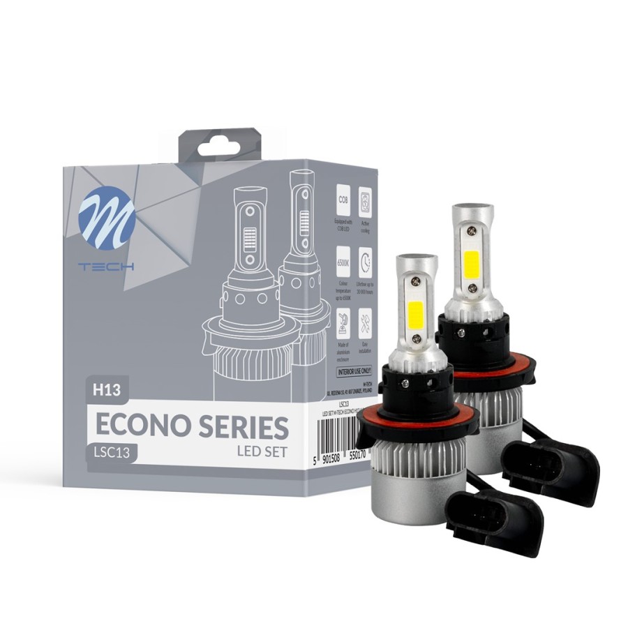 H13  H/L 10>36V 6.500K 10.000lm 80W COB LED EPISTAR 1021 C6 KIT ΜΕ ΑΝΕΜΙΣΤΗΡΑΚΙ M-TECH - 2 ΤΕΜ.