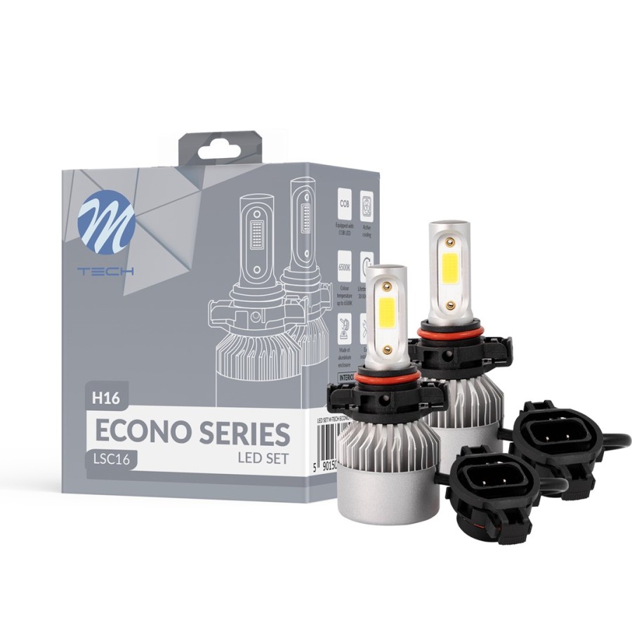 H16/5202/PS24W 10>36V 6.500K 10.000lm 80W COB LED EPISTAR 1021 C6 KIT ΜΕ ΑΝΕΜΙΣΤΗΡΑΚΙ M-TECH - 2 ΤΕΜ.