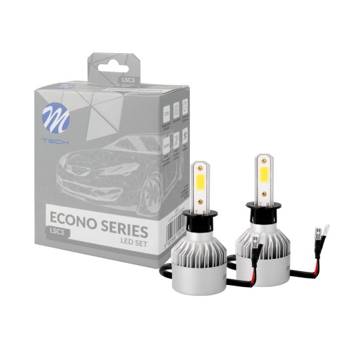 H3 LED SET C6 12/24V 6.500K 10.000lm 80W ΛΑΜΠΑ ΜΕ COB EPISTAR 1021 LED ΚΑΙ ΑΝΕΜΙΣΤΗΡΑΚΙ M-TECH - 2 ΤΕΜ.