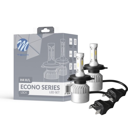 H4 LED SET C6 9-32V 6.500K 10.000lm 4 X 10W ΛΑΜΠΑ ΜΕ COB EPISTAR 1021 LED ΚΑΙ ΑΝΕΜΙΣΤΗΡΑΚΙ M-TECH - 2 ΤΕΜ.