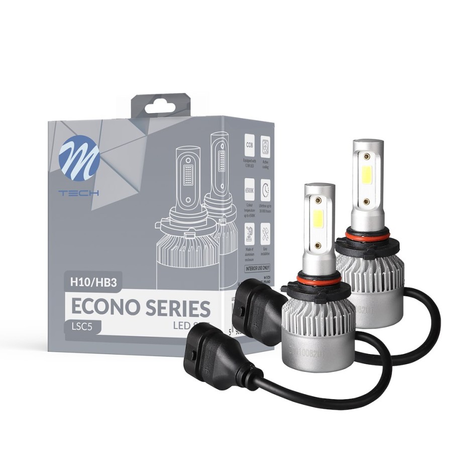 HB3 9005 9-32V 6.500K 10.000lm 4x10W COB ΛΑΜΠΑ LED EPISTAR 1021 C6 KIT ΜΕ ΑΝΕΜΙΣΤΗΡΑΚΙ M-TECH - 2 ΤΕΜ.