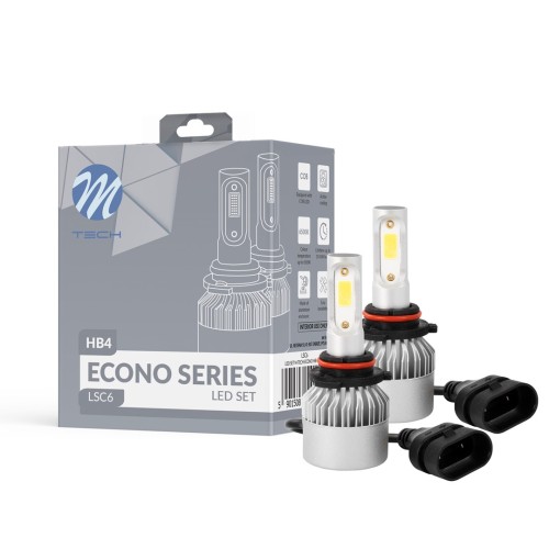 HB4 9006 LED SET C6 9-32V 6.500K 10.000lm 4 X 10W ΛΑΜΠΑ ΜΕ COB EPISTAR 1021 LED ΚΑΙ ΑΝΕΜΙΣΤΗΡΑΚΙ M-TECH - 2 ΤΕΜ.