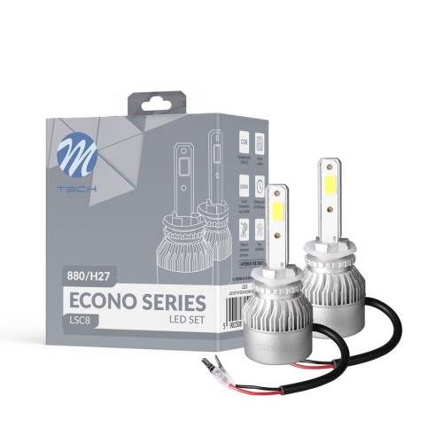 H27 880 LED SET C6 9-32V 6.500K 10.000lm 4 X 10W ΛΑΜΠΑ ΜΕ COB EPISTAR 1021 LED ΚΑΙ ΑΝΕΜΙΣΤΗΡΑΚΙ M-TECH - 2 ΤΕΜ.