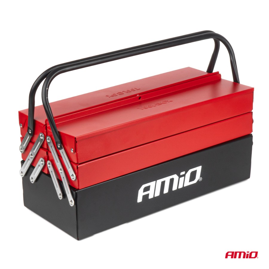 Amio – Μεταλλική Ανοιγόμενη Εργαλειοθήκη 86 Τεμαχίων με Εργαλεία Chrome Vanadium 460x200x200mm Universal, παρέχει κορυφαία οργάνωση – 1 Σετ (04984/AM)