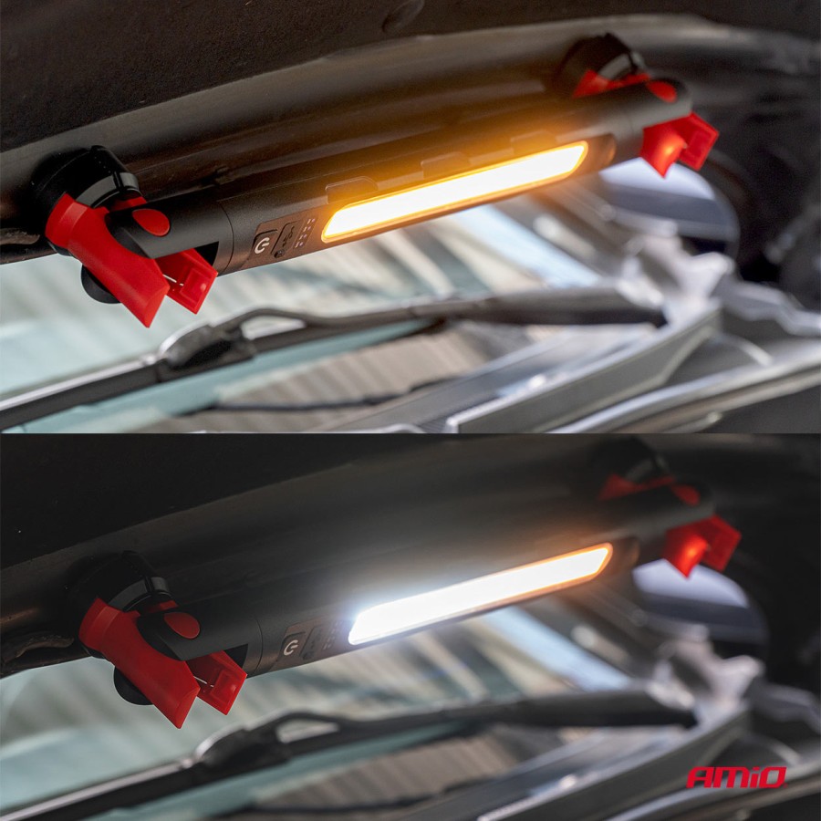 Amio – Φακός Εργασίας LED Επαναφορτιζόμενος 4000mAh με Ισχυρό Μαγνήτη & Κλιπ Universal, προσφέρει αυτόνομο φωτισμό υψηλής ευκρίνειας – 1 Τεμ. (05024/AM)