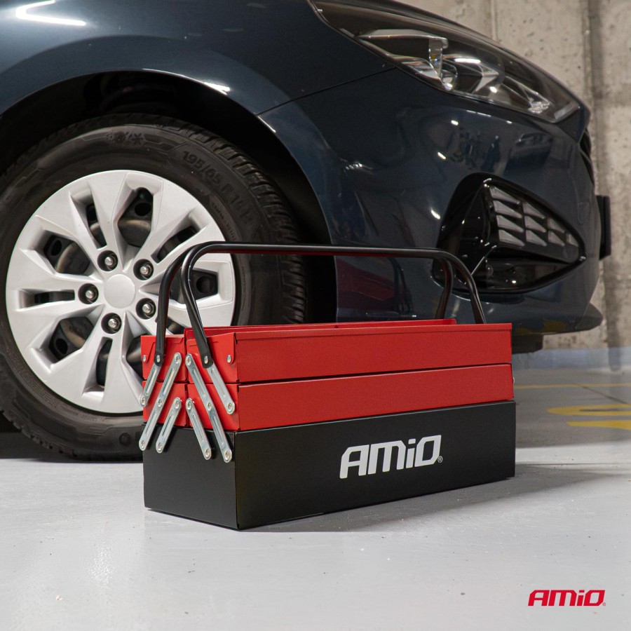 Amio – Μεταλλική Ανοιγόμενη Εργαλειοθήκη 86 Τεμαχίων με Εργαλεία Chrome Vanadium 460x200x200mm Universal, παρέχει κορυφαία οργάνωση – 1 Σετ (04984/AM)