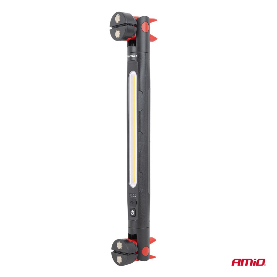 Amio – Φακός Εργασίας LED Επαναφορτιζόμενος 4000mAh με Ισχυρό Μαγνήτη & Κλιπ Universal, προσφέρει αυτόνομο φωτισμό υψηλής ευκρίνειας – 1 Τεμ. (05024/AM)