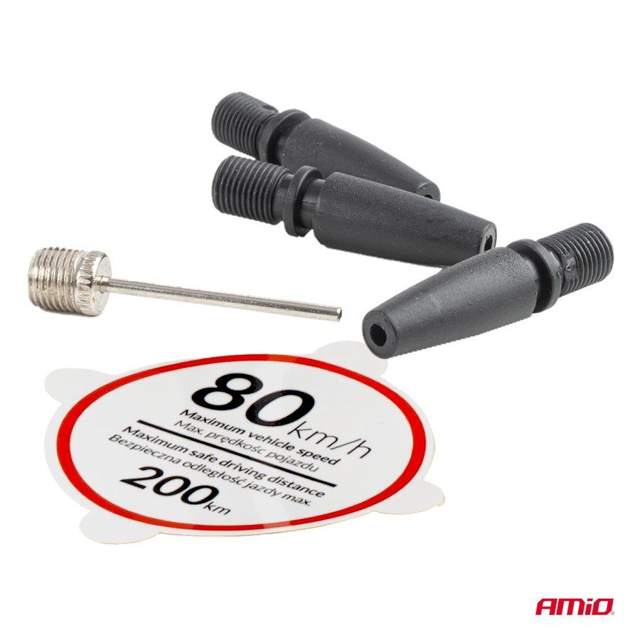 Amio – Κιτ Επισκευής & Φουσκώματος Ελαστικών 12V 120 PSI με Κομπρεσέρ Κυλίνδρου 19mm Universal, εξασφαλίζει συμπαγή σχεδιασμό και άμεση αυτονομία – 1 Τεμ. (04929/AM)