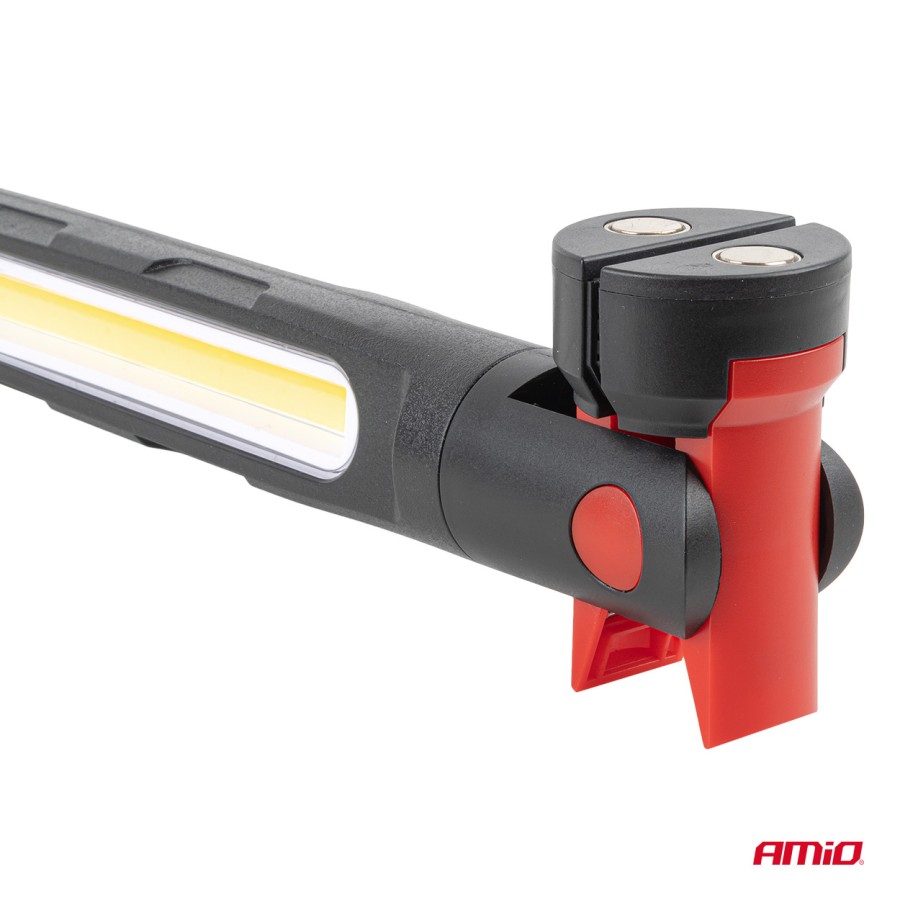 Amio – Φακός Εργασίας LED Επαναφορτιζόμενος 4000mAh με Ισχυρό Μαγνήτη & Κλιπ Universal, προσφέρει αυτόνομο φωτισμό υψηλής ευκρίνειας – 1 Τεμ. (05024/AM)