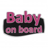 BABY ON BOARD ΑΥΤΟΚΟΛΛΗΤΟ ΕΞΩΤΕΡΙΚΗΣ ΧΡΗΣΗΣ 18,7 Χ 11,9 cm ΦΟΥΞΙΑ/ΜΑΥΡΟ/ΧΡΩΜΙΟ ΜΕ ΕΠΙΚΑΛΥΨΗ ΕΠΟΞΕΙΔΙΚΗΣ ΡΥΤΙΝΗΣ (ΥΓΡΟ ΓΥΑΛΙ) - 1 ΤΕΜ. Διάφορα Διακοσμητικά americat.gr