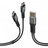 ΚΑΛΩΔΙΟ ΦΟΡΤΙΣΗΣ ΚΑΙ ΣΥΓΧΡΟΝΙΣΜΟΥ 100cm 480 MB/S 3000mA ΜΕ 2 USB TYPE C (FAST CHARGE) Καλώδια americat.gr