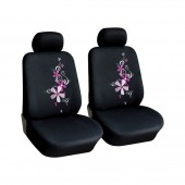 ΚΑΛΥΜΜΑΤΑ ΚΑΘΙΣΜΑΤΩΝ SPRING FLOWERS ΜΑΥΡΑ ΜΕ ΡΟΖ ΛΟΥΛΟΥΔΙΑ 2ΤΕΜ. Μπροστινά Καλύμματα americat.gr