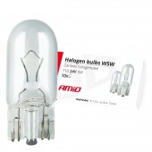 Amio - Λαμπτήρες Αλογόνου τύπου T10 W5W βάση W2.1x9.5d τάση λειτουργίας 24V απόδοσης 5W (Καρφωτά) για Φορτηγά - 10 τεμ. (01002/AM) Χωρίς Κάλυκα americat.gr