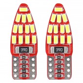 Amio - Λάμπες LED T10 W5W 12V W2.1x9.5d Λευκό Φως 5600K με 24 SMD 3014HP CAN-BUS Καρφωτές για Φώτα Θέσης Πινακίδας και Εσωτερικού Φωτισμού Αυτοκινήτου - 1 σετ (01285/AM) Χωρίς Κάλυκα americat.gr