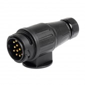 Amio - Πρίζα Κοτσαδόρου 13-Pin Αρσενική 12V Πλαστική Μαύρη για Τρέιλερ Τροχόσπιτο και Σκάφος - 1 τεμ. (01324/AM) Καλωδίωση Τρέιλερ americat.gr