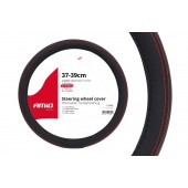 Amio - Κάλυμμα Τιμονιού 37/39cm Μαύρο με Κόκκινη Ραφή Σειρά SWC-01 για Τιμόνι Οχήματος - 1 τεμ. (01355/AM) Διάμετρος 37-39 cm americat.gr