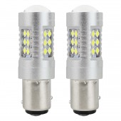 Amio – LED CANBUS P21/5W BA15d 12/24V 24xSMD 3030 6000K Λευκό για Φώτα Αυτοκινήτου & Φορτηγού – 2 Τεμ. (01438/AM) Με Κάλυκα americat.gr