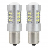 Amio – LED CANBUS P21W BA15s 12/24V 24xSMD 3030 Λευκό Διάθλασης Μονοπολικό για Φώτα Αυτοκινήτου & Φορτηγού – 2 Τεμ. (01445/AM) Χωρίς Κάλυκα americat.gr