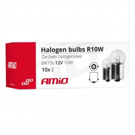 Amio – Λαμπτήρες Αλογόνου R10W BA15s 12V 10W (Φουντούκι) για Φώτα Θέσης Στοπ Φλας και Πινακίδας Αυτοκινήτου – Κουτί 10 Τεμ. (01487/AM) Λάμπες americat.gr