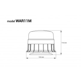Amio – Φάρος Προειδοποίησης W01M LED 12/24V Amber 39xSMD Μαγνητικός/Βιδωτός με Φις Αναπτήρα 142x116mm για Αυτοκίνητο & Φορτηγό – 1 Τεμ. (01500/AM) Φάροι LED americat.gr