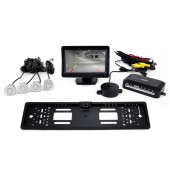 Amio – Σύστημα Παρκαρίσματος με 4 Αισθητήρες Ασημί 22mm, Κάμερα CAM-402 LED & Οθόνη 4.3" TFT για Ασφαλές Παρκάρισμα – 1 Τεμ. (01554/AM) Κάμερες οπισθοπορείας παρκαρίσματος americat.gr