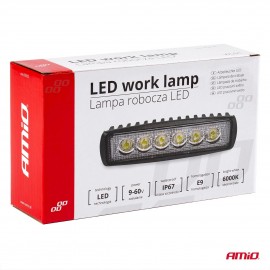 Amio – Προβολέας Εργασίας LED WL01 DAYLINE 9-60V 18W 6000K 6 LED Spot για Ισχυρό Φωτισμό σε Καθημερινή Χρήση – 1 Τεμ. (01612/AM) Φώτα Εργασίας LED americat.gr
