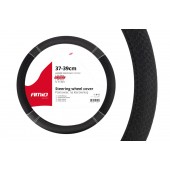 Amio - Κάλυμμα Τιμονιού 37-39cm SWC-20 Μαύρο με Λευκή Ραφή - Σταθερό Κράτημα & Άνεση Οδήγησης - 1 Τεμ (01697/AM) Διάμετρος 37-39 cm americat.gr