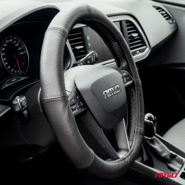 Amio - Κάλυμμα Τιμονιού Δερμάτινο διαμέτρου 39/41cm σε μαύρο χρώμα για Επιβατικά Αυτοκίνητα και Van - 1 τεμ. (01767/AM) Διάμετρος 39-41 cm americat.gr