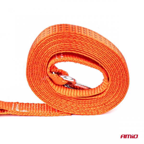 Amio - Ιμάντας Ρυμούλκησης 4500kg 5m 35mm με γάντζους ασφαλείας για βαριά οχήματα με μεγαλύτερη απόσταση και ανθεκτική κατασκευή για αξιόπιστη ρυμούλκηση - 1 Τεμ. (02012/AM) Ρυμούλκηση americat.gr