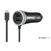 Amio - Φορτιστής Αναπτήρα 12-24V 2.4A με 2 θύρες USB και καλώδιο Micro USB για ταυτόχρονη φόρτιση συσκευών με σταθερή παροχή ρεύματος σε αυτοκίνητα και επαγγελματικά οχήματα - 1 Τεμ. (02056/AM) Φορτιστές 12 και 24V americat.gr
