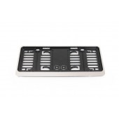 Amio - Πλαίσιο Πινακίδας Αυτοκινήτου Πλαστικό Μαύρο/Ασημί για USA/Japan Πινακίδες με Εσωτερικές Διαστάσεις 30,6x11,5cm και Σταθερή Εφαρμογή Χωρίς Τζόγο - 1 Τεμ. (02109/AM) Πινακίδες και Σήμανση americat.gr