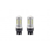 Amio - Λαμπτήρες LED τύπου W21/5W (T20 / 7443) για 12V & 24V ισχύος 6.2W με ψυχρό λευκό φως 5600K και 24 SMD 3030 CANBUS για αυξημένη ορατότητα πίσω φωτισμού - 1 Σετ (02126/AM) Φωτισμός LED americat.gr
