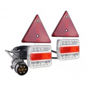 Amio - Σετ Φανάρια Πίσω Τρέιλερ LED Μαγνητικά 12V με Καλώδιο 7pin και Τρίγωνα για Πλήρη Σήμανση και Άμεση Τοποθέτηση σε Ρυμουλκούμενα - 1 Σετ (02140/AM) Καλωδίωση Τρέιλερ americat.gr