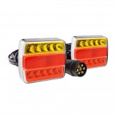 Amio - Σετ Φανάρια Πίσω Τρέιλερ LED Μαγνητικά 12V με Καλώδιο 7pin σε Compact Σχεδιασμό για Πλήρη Σήμανση και Εύκολη Τοποθέτηση σε Ρυμουλκούμενα - 1 Σετ (02141/AM) Καλωδίωση Τρέιλερ americat.gr