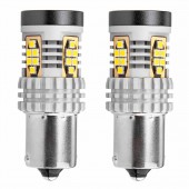 Amio - ΛΑΜΠΑΚΙΑ ΜΟΝΟΠΟΛΙΚΑ LED ΛΕΥΚΑ CAN-BUS P21W BA15S 12/24V 24xSMD 3020 - 2 TEM. (02797/AM) Με Κάλυκα americat.gr