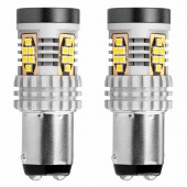 Amio - ΛΑΜΠΑΚΙΑ ΔΙΠΟΛΙΚΑ LED ΛΕΥΚΑ CAN-BUS P21/5w BAY15D 12/24V 24xSMD 3020 - 2 TEM. (02798/AM) Με Κάλυκα americat.gr
