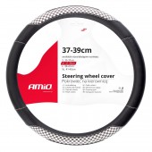 Amio - ΚΑΛΥΜΜΑ ΤΙΜΟΝΙΟΥ 37/39CM SWC-39-M ΜΑΥΡΟ ΜΕ ΛΕΥΚΗ ΡΑΦΗ ΔΕΡΜΑΤΙΝΗ ( ΚΑΡΟ ΣΗΜΑΙΑ) - 1 ΤΕΜ. (02812/AM) Διάμετρος 37-39 cm americat.gr