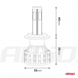 Amio - Λάμπες LED HB4 9006 τύπου 4Size Series τάση λειτουργίας 12/24V απόδοσης 38W για Επιβατικά Αυτοκίνητα και Φορτηγά - 2 τεμ. (02847/AM) Λάμπες americat.gr