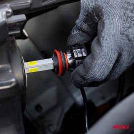 Amio - Λάμπες LED HB4 9006 τύπου 4Size Series τάση λειτουργίας 12/24V απόδοσης 38W για Επιβατικά Αυτοκίνητα και Φορτηγά - 2 τεμ. (02847/AM) Λάμπες americat.gr