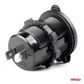 Amio - ΠΡΙΖΑ ΜΕ 2 ΘΥΡΕΣ USB 12/24V - 2x5V/2.1A Φ37mmX51mm MOD-04 - 1 τεμ. (02854/AM) Διάφορες Πρίζες και Φις americat.gr