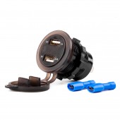 Amio - ΠΡΙΖΑ ΦΟΡΤΙΣΗΣ ΜΕ 2 ΘΥΡΕΣ USB ΨΗΦΙΑΚΟ ΒΟΛΤΟΜΕΤΡΟ ΜΕ ΚΑΠΑΚΙ ΜΑΥΡΗ 12/24V 5V 3.1A MOD-6 -1 ΤΕΜ. (02856/AM) Διάφορες Πρίζες και Φις americat.gr