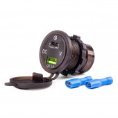 Amio - ΠΡΙΖΑ ΦΟΡΤΙΣΗΣ ΜΕ 2 ΘΥΡΕΣ USB + TYPE C ΚΑΙ ΨΗΦΙΑΚΟ ΒΟΛΤΟΜΕΤΡΟ ΜΕ ΚΑΠΑΚΙ ΜΑΥΡΗ 12/24V - 1 τεμ.5-12V 3.0A QUICK CHARGER MOD-07 (02857/AM) Διάφορες Πρίζες και Φις americat.gr