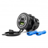 Amio - ΠΡΙΖΑ ΦΟΡΤΙΣΤΗΣ USB + TYPE C QUICK CHARGE 12/24V Φ37mmX51mm MOD-08 - 1 τεμ. (02858/AM) Διάφορες Πρίζες και Φις americat.gr