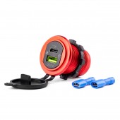 Amio - ΠΡΙΖΑ ΦΟΡΤΙΣΗΣ ΜΕ 2 ΘΥΡΕΣ USB + TYPE C ΚΑΙ ΚΑΠΑΚΙ ΚΟΚΚΙΝΗ 12/24V 5-12V 3.0A QUICK CHARGER MOD-09 -1 ΤΕΜ. (02859/AM) Διάφορες Πρίζες και Φις americat.gr